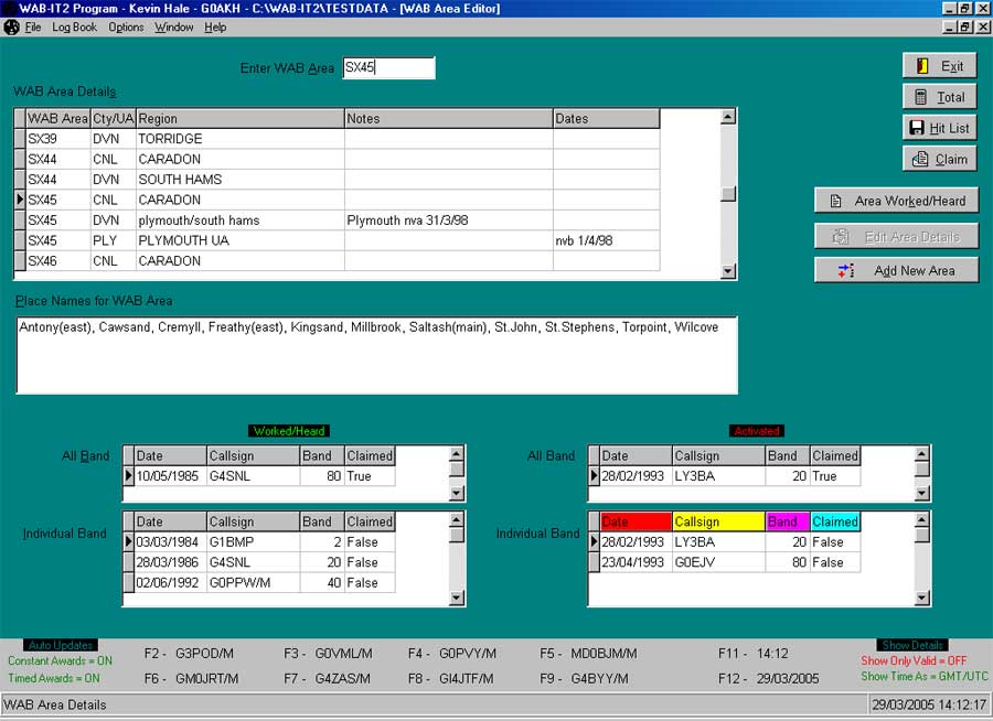 Screen Shot of WAB Areas Editor